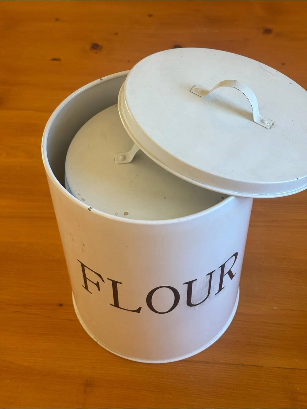 White Kitchen Canister Set — Flour, Sugar, Coffee, Tea